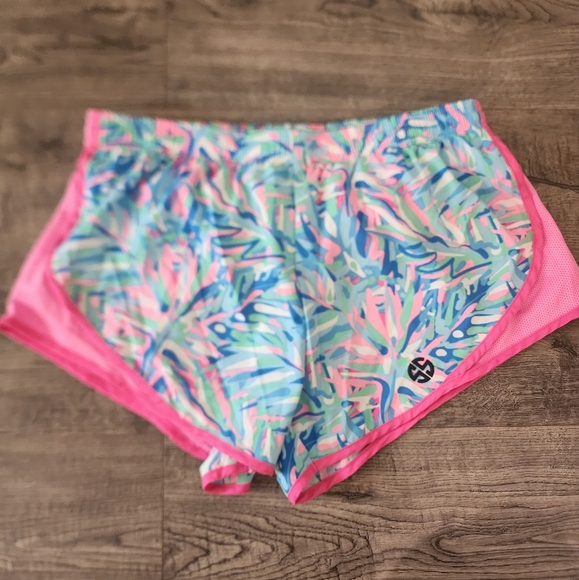 Simply Southern Multicolor Athletic Shorts Elastic Waist Sz L Stretch Lined - Picture 4 of 4